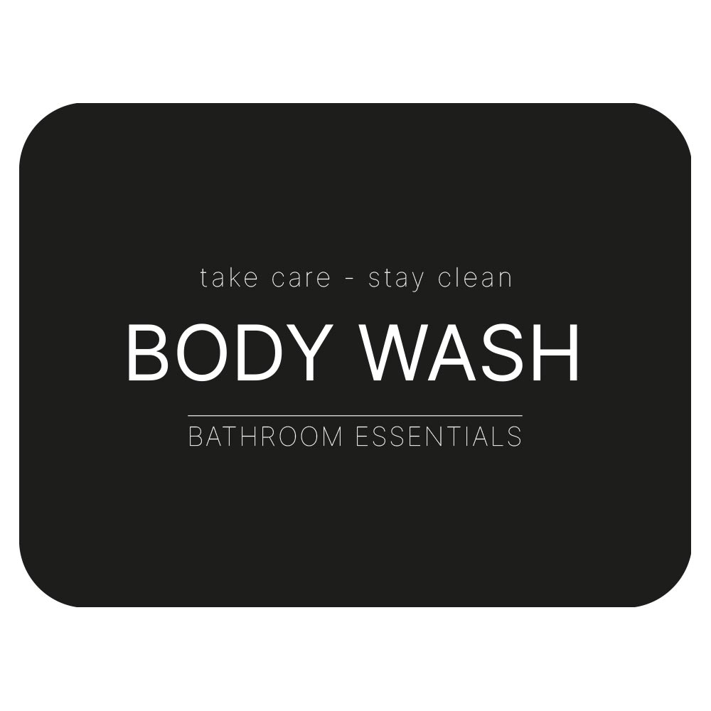 Adhesive Label - Body Wash - Matte Black in the group Bathroom Accessories / All Bathroom Accessories / Soap Bottle Holder & Soap at Beslag Online (10105-BO)