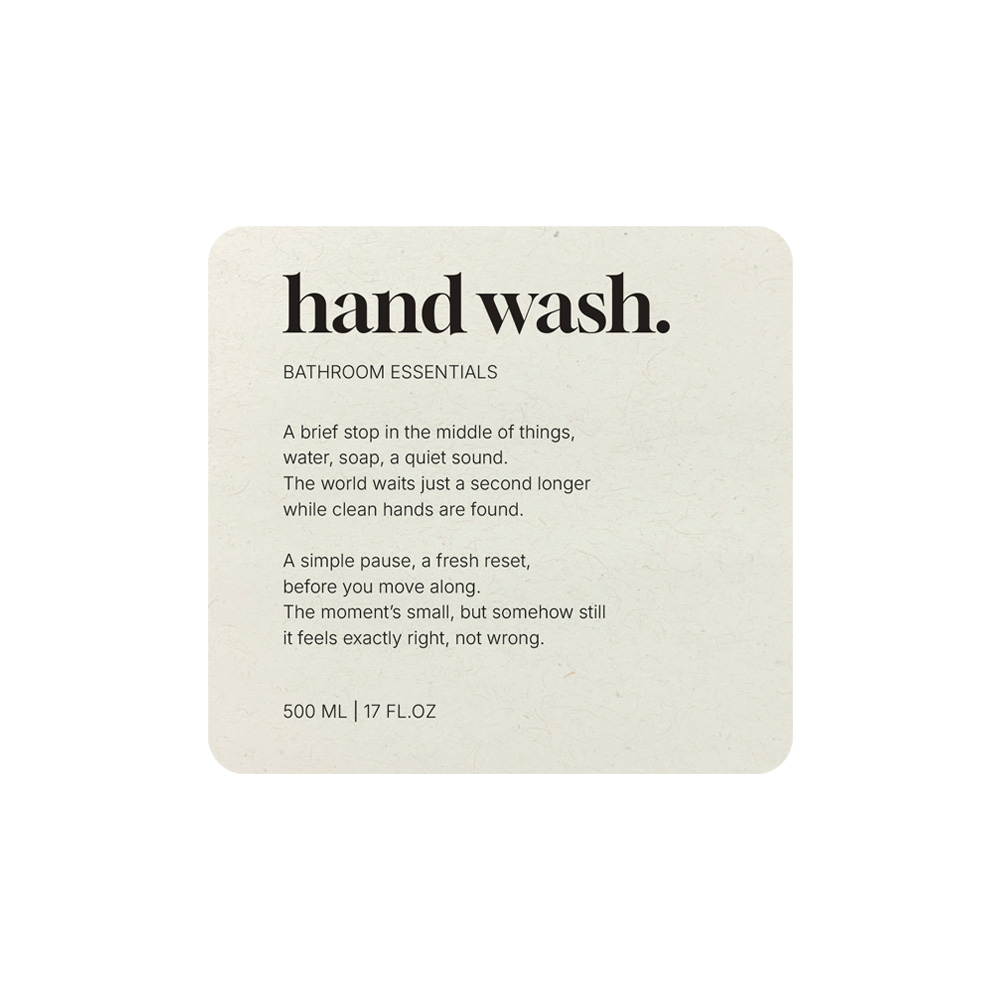 Adhesive Label Premium - Hand Wash - Beige