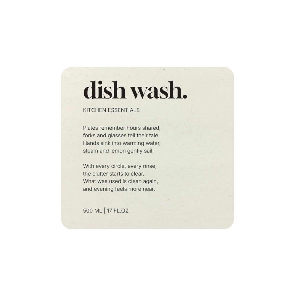 Adhesive Label Premium - Dish Wash - Beige
