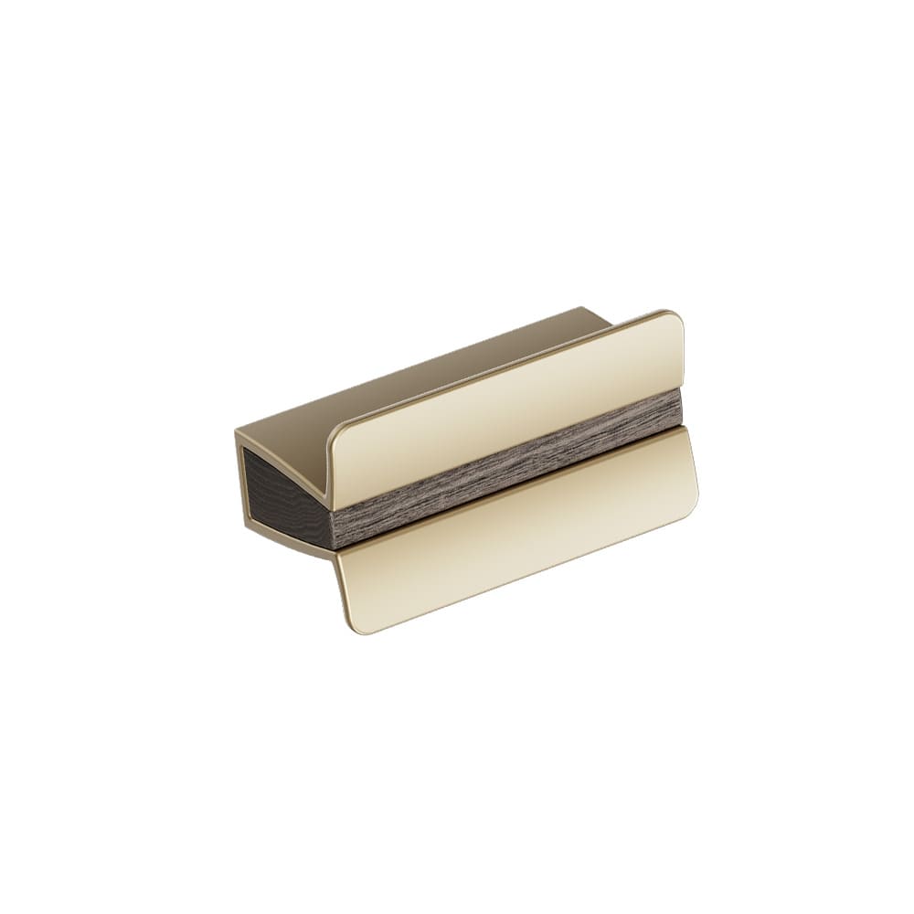 Handle Papillon - 32mm - Dark Stained Oak/Matte Brass