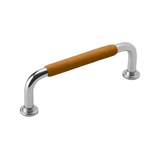 Handle 1353 - 96mm - Nickel Plated/Nature Leather Wrapped in the group Cabinet Handles / Color/Material / Leather at Beslag Online (330730-11)