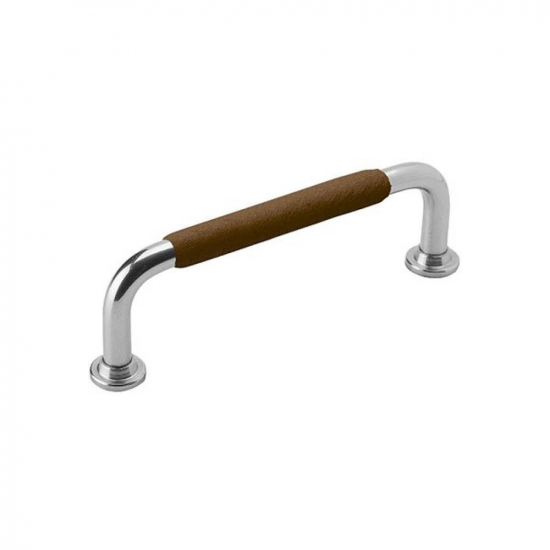 Handle 1353 - 96mm - Nickel Plated/Black Leather Wrapped in the group Cabinet Handles / Color/Material / Leather at Beslag Online (330731-11)