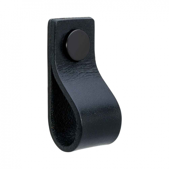 Loop - Black Leather/Black in the group Cabinet Knobs / Color/Material / Leather at Beslag Online (333124-11)