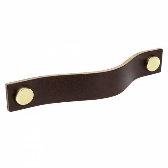 Handle Loop - 128mm - Brown Leather/Brass in the group Cabinet Handles / Color/Material / Leather at Beslag Online (333171-11)