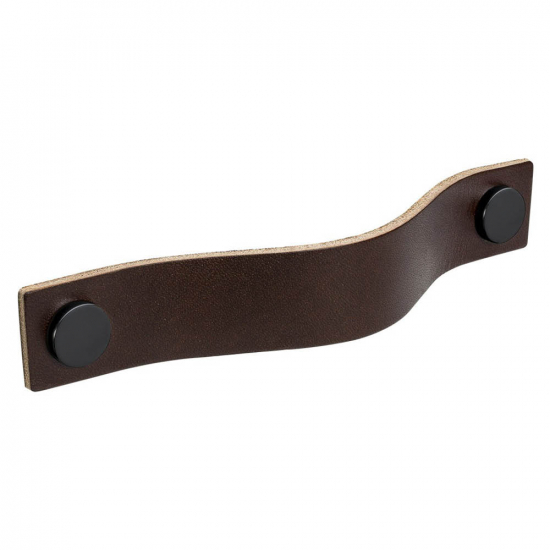 Handle Loop - 128mm - Brown Leather/Black in the group Cabinet Handles / Color/Material / Leather at Beslag Online (333174-11)