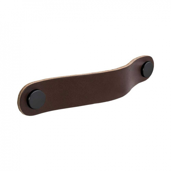 Handle Loop Round - 128mm - Brown Leather/Black in the group Cabinet Handles / Color/Material / Leather at Beslag Online (333274-11)