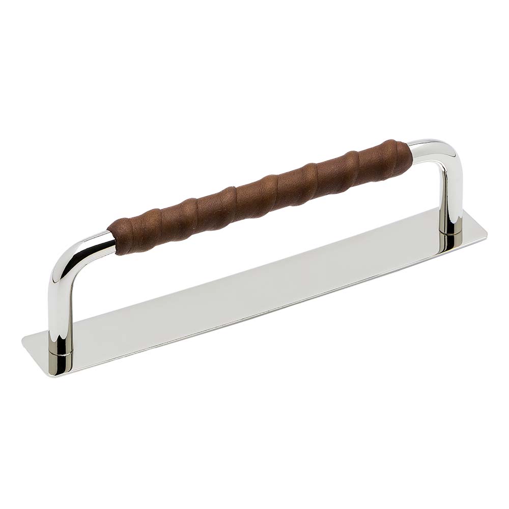 Handle Royal Deluxe - 128mm -  Nickel Plated/Brown Leather in the group Cabinet Handles / Color/Material / Leather at Beslag Online (336235-11)