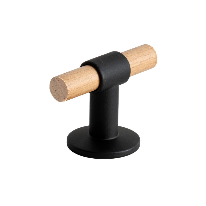 Cabinet Knob T Uniform - Oak/Matte Black