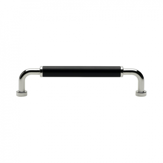 Handle Brohult M - 128mm - Nickel plated/Black in the group Kitchen Handles / Color/Material / Chrome at Beslag Online (397045-11)