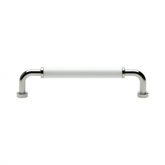 Handle Brohult M - 128mm - Nickel plated/White in the group Cabinet Handles / Color/Material / Chrome at Beslag Online (397046-11)