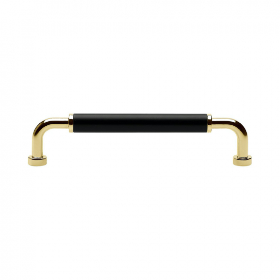 Handle Brohult M - 128mm - Polished Brass/Black in the group Cabinet Handles / Color/Material / Brass at Beslag Online (397047-11)