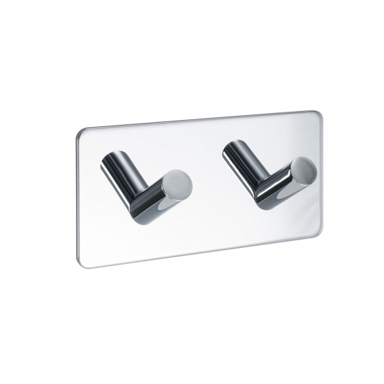 Towel Hook Base 200 2-Hook - Chrome in the group Bathroom Accessories / All Bathroom Accessories / Self Adhesive Hooks  at Beslag Online (60409-21)