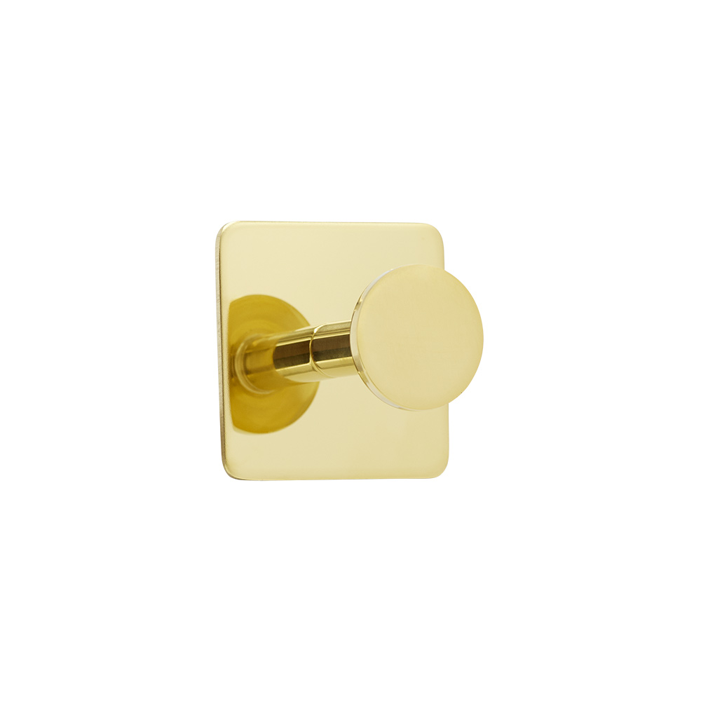 Towel Hook Base 210 1-Hook - Polished Brass in the group Bathroom Accessories / All Bathroom Accessories / Self Adhesive Hooks  at Beslag Online (61403-21)