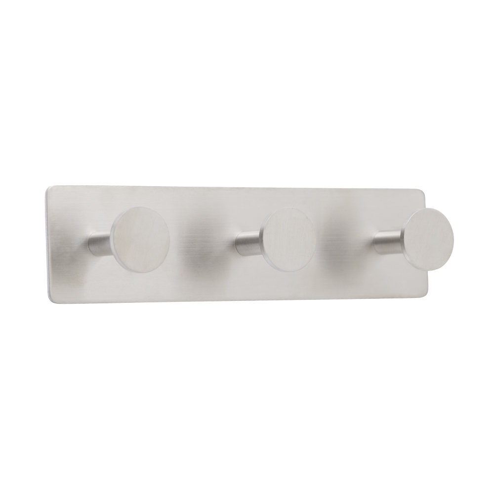 Base 210 3-Hook - Brushed Stainless Steel Finish in the group Bathroom Accessories / All Bathroom Accessories / Self Adhesive Hooks  at Beslag Online (61421-21)