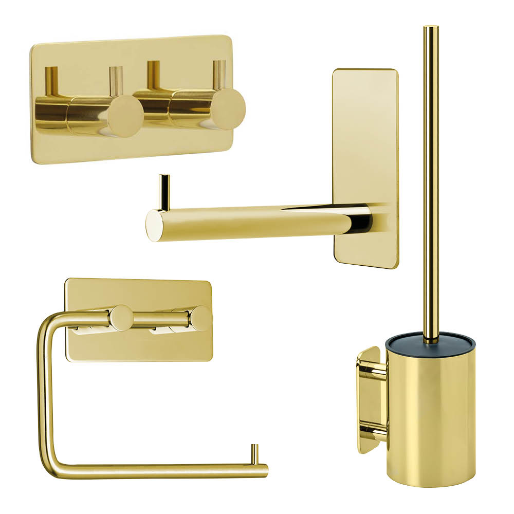  Bathroom Kit Base 220 - Polished Brass in the group Bathroom Accessories at Beslag Online (61613-K)