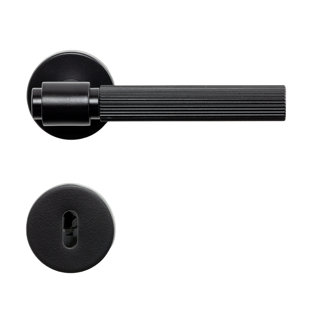 Door Handle Helix 200 Stripe - Scandinavian Standard - Black in the group Door handles / All Door Handles / Internal Door Handles at Beslag Online (752010-41)