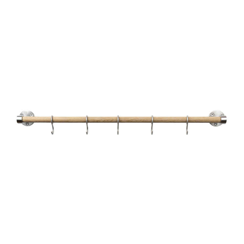 Kitchen Railing Aveny - 600mm - Complete - Oak/Brushed Stainless in the group Hooks / Color/Material / Wood at Beslag Online (947960-41)