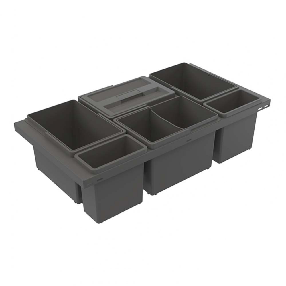 Affaldssystem - Cube Basic Low - Mørkegrå i gruppen Opbevaring / Al Opbevaring / Affaldssystem hos Beslag Online (for-cube-basic-low-gra)