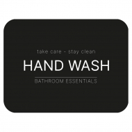 Adhesive Label - Hand Wash - Matte Black