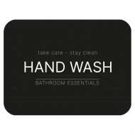 Selvklebende Etikett - Hand Wash - Matt Sort