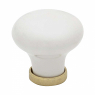 Cabinet Knob 24136 - White/Brass