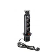 Power Column 60mm 3pcs 230V EU Socket – Black