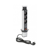 Power Column 60mm 3pcs 230V Socket 2pcs USB – Silver