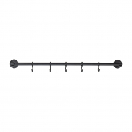 Kitchen Rail Aveny - 600mm - Complete - Matte Black