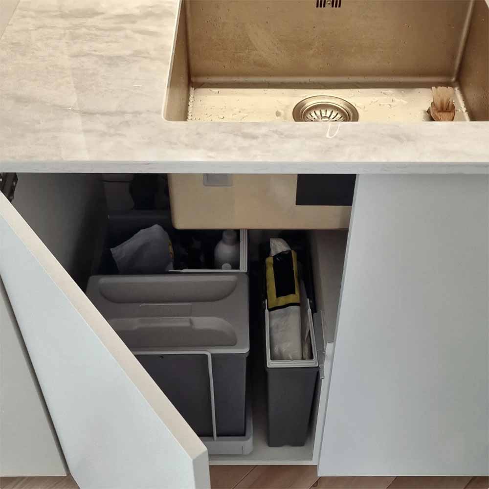 Kitchen Recycling Bin - Select 3 - Silver 