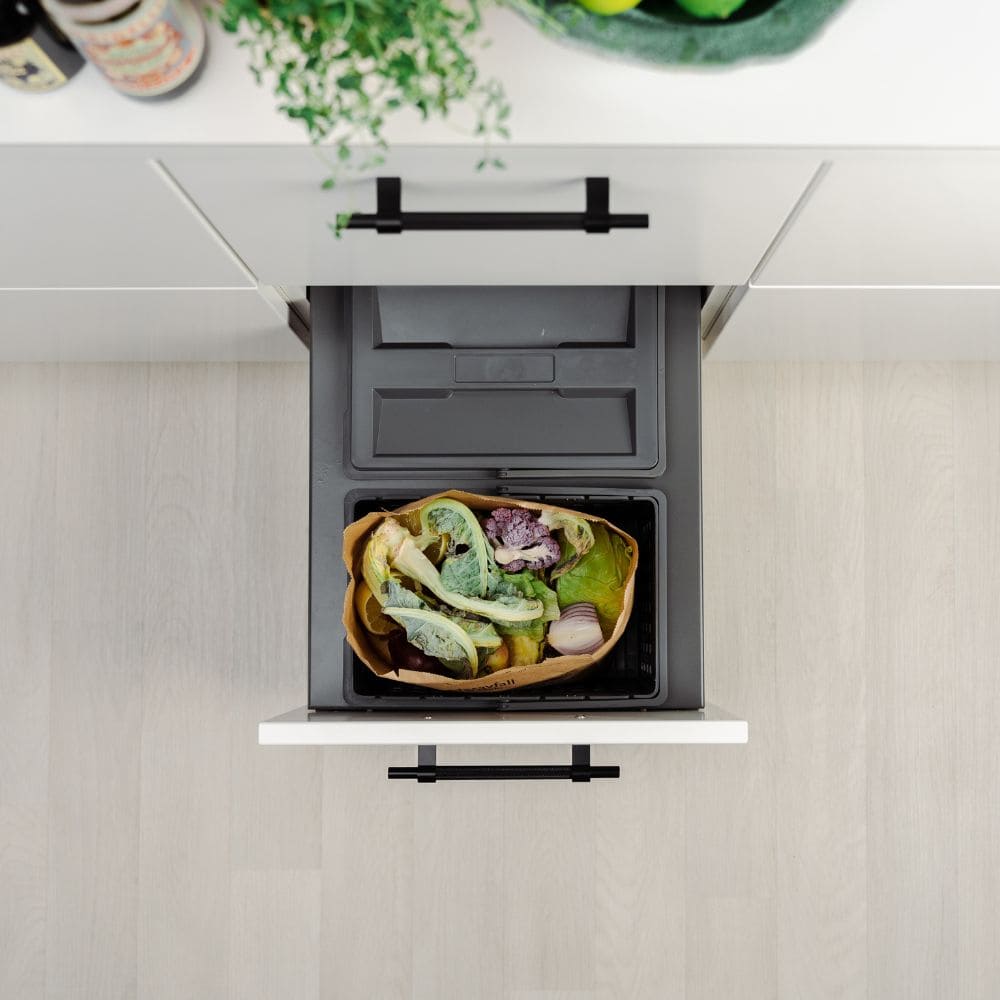 Kitchen Recycling Bin - Cube Basic Low - Dark Grey