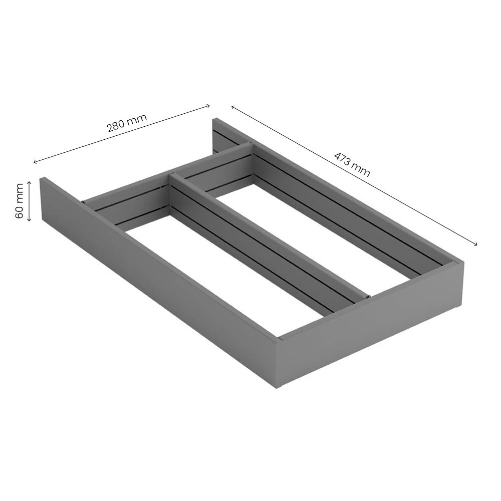 Drawer insert Flex Basic Utensil Box - 500 (278mm) - Dark Grey