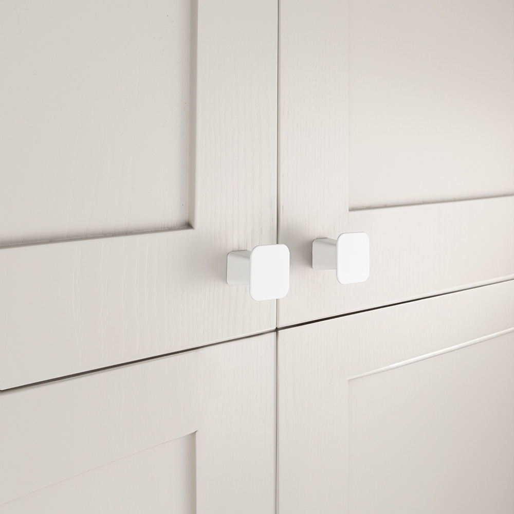 Cabinet Knob Prism - 32x32mm - Matte White