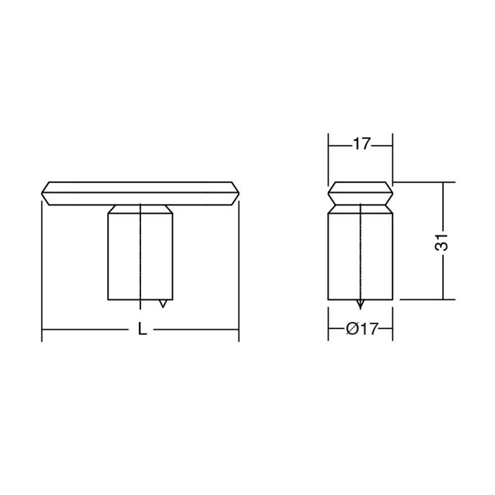 Knob T Fase - Brushed Bronze