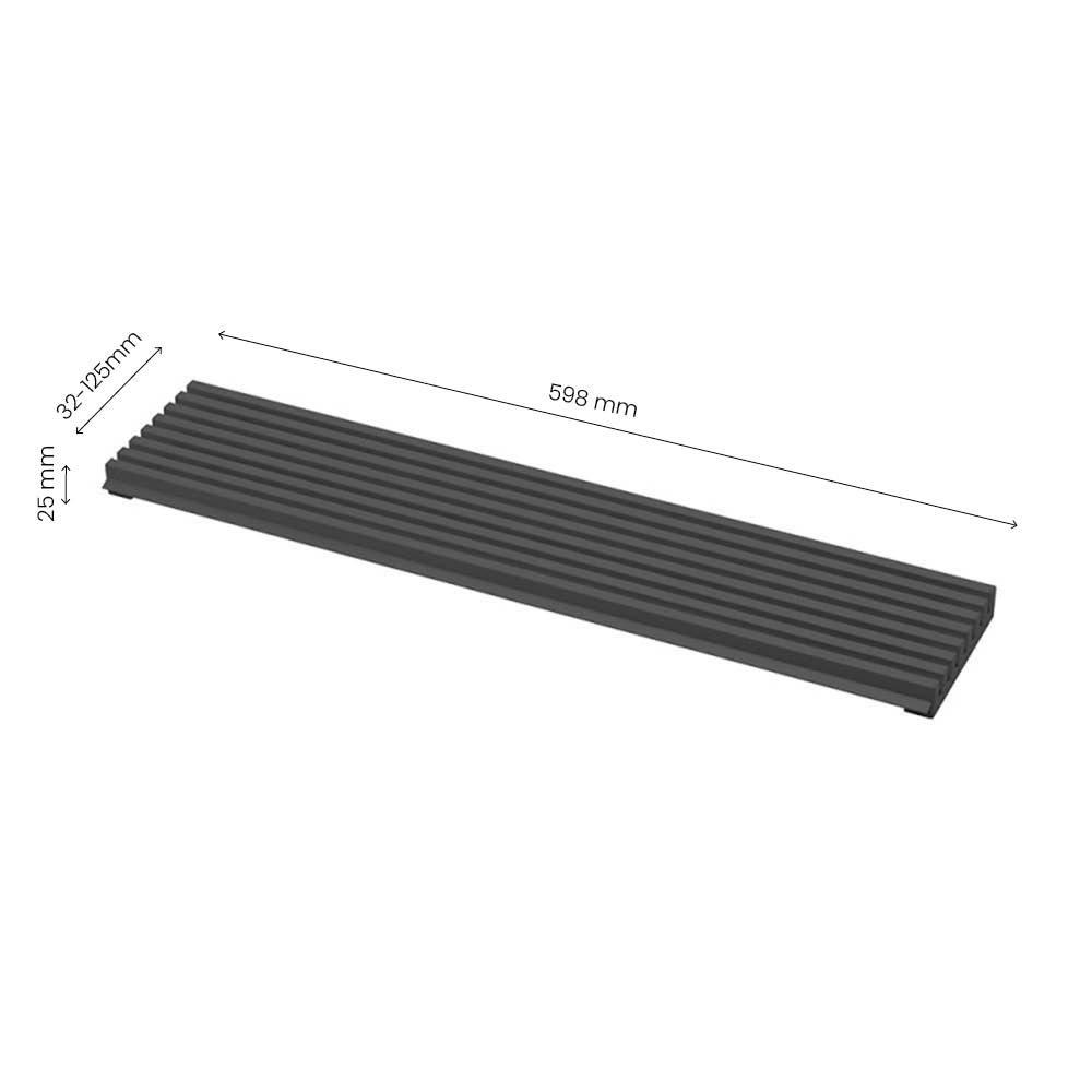 Ventilation Grille - 598x125 - Matte Black