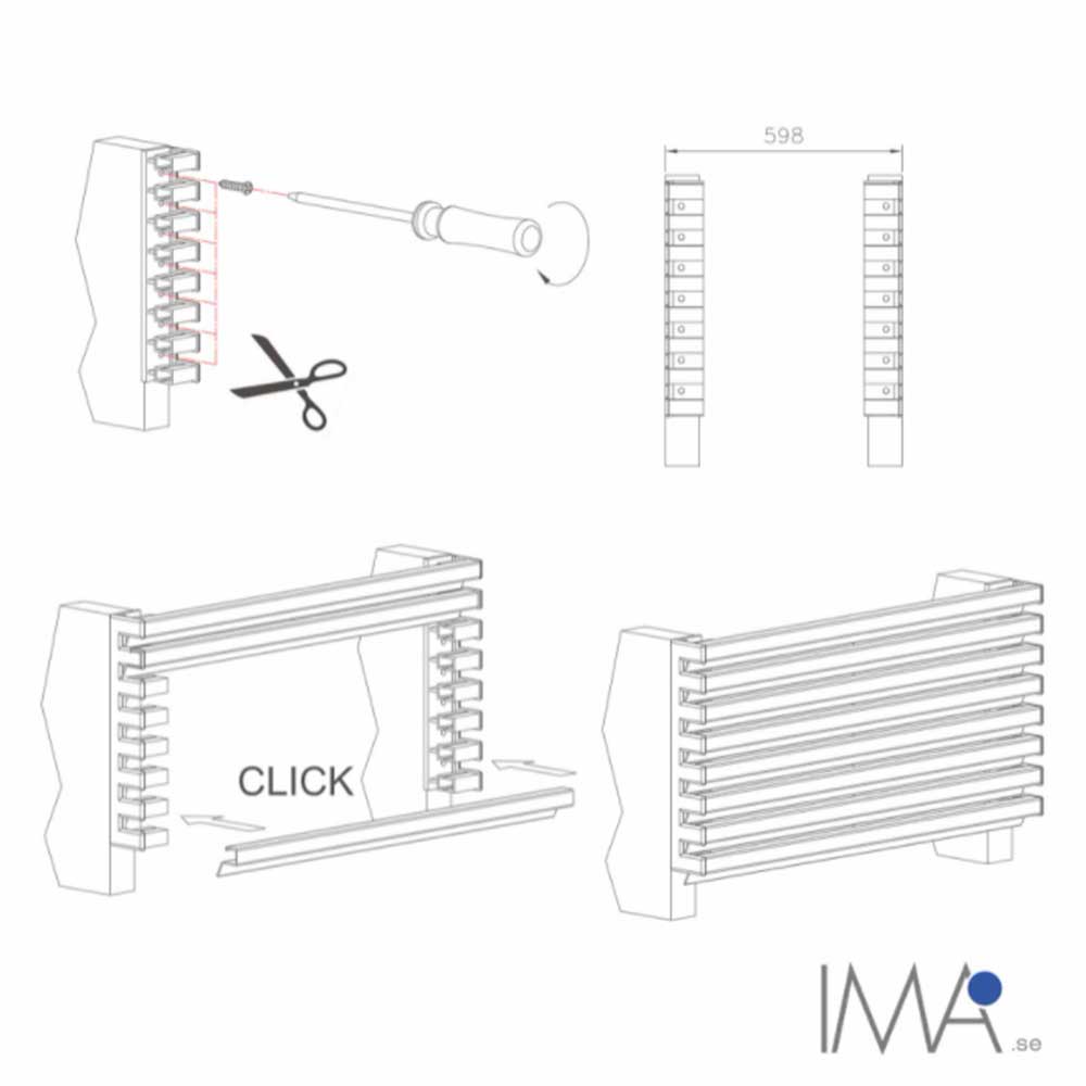 Ventilation Grille - 598x125 - Matte Black