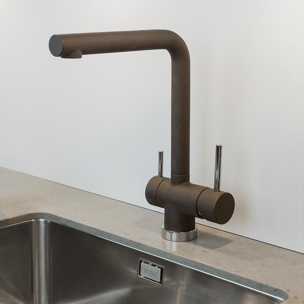 Kitchen Mixer Tap Milano - Silgranit Coffee/Chrome
