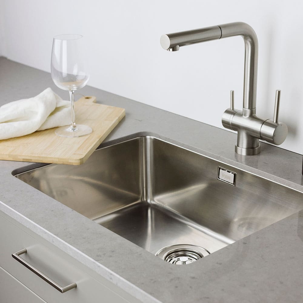 Kitchen Mixer Tap London - Pull-Out Spout - Stainless Steel