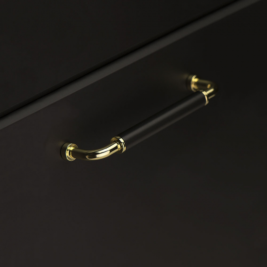 Handle Brohult M - 128mm - Polished Brass/Black