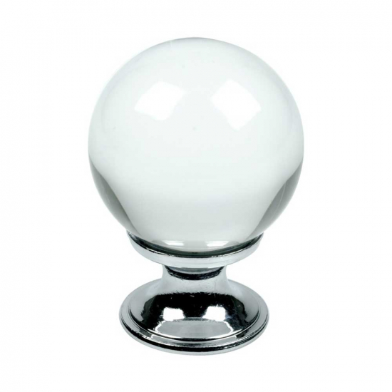 glass and chrome cabinet knobs