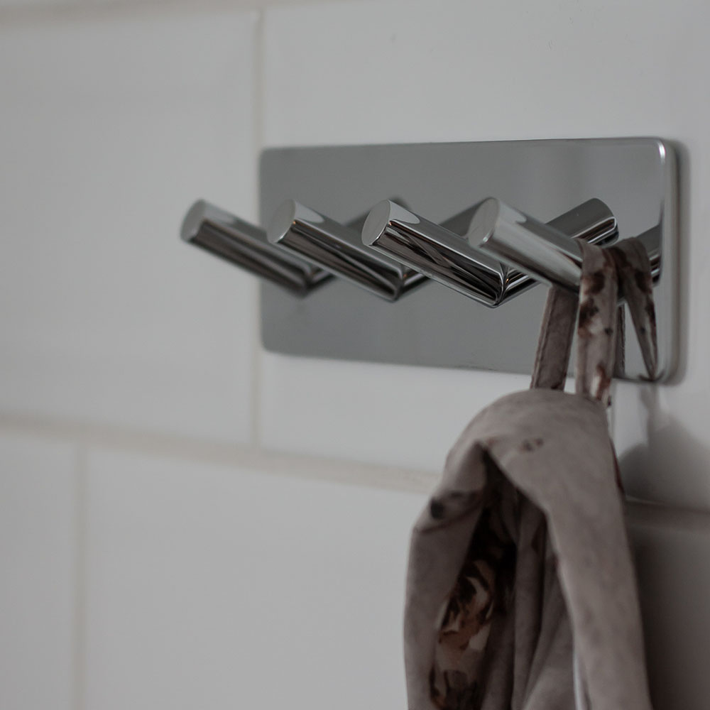 Towel Hook Base 200 4-Hook - Chrome