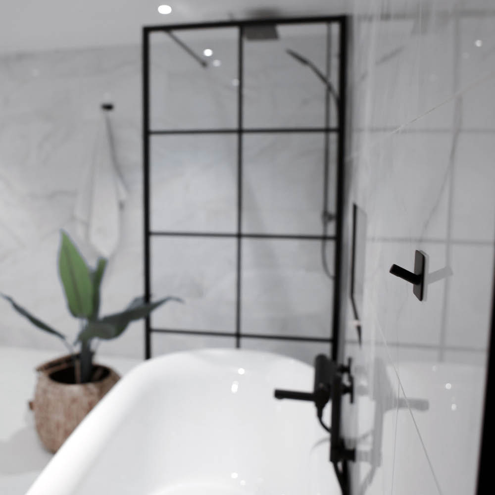 Towel Hook Base 200 4-Hook - Matte Black