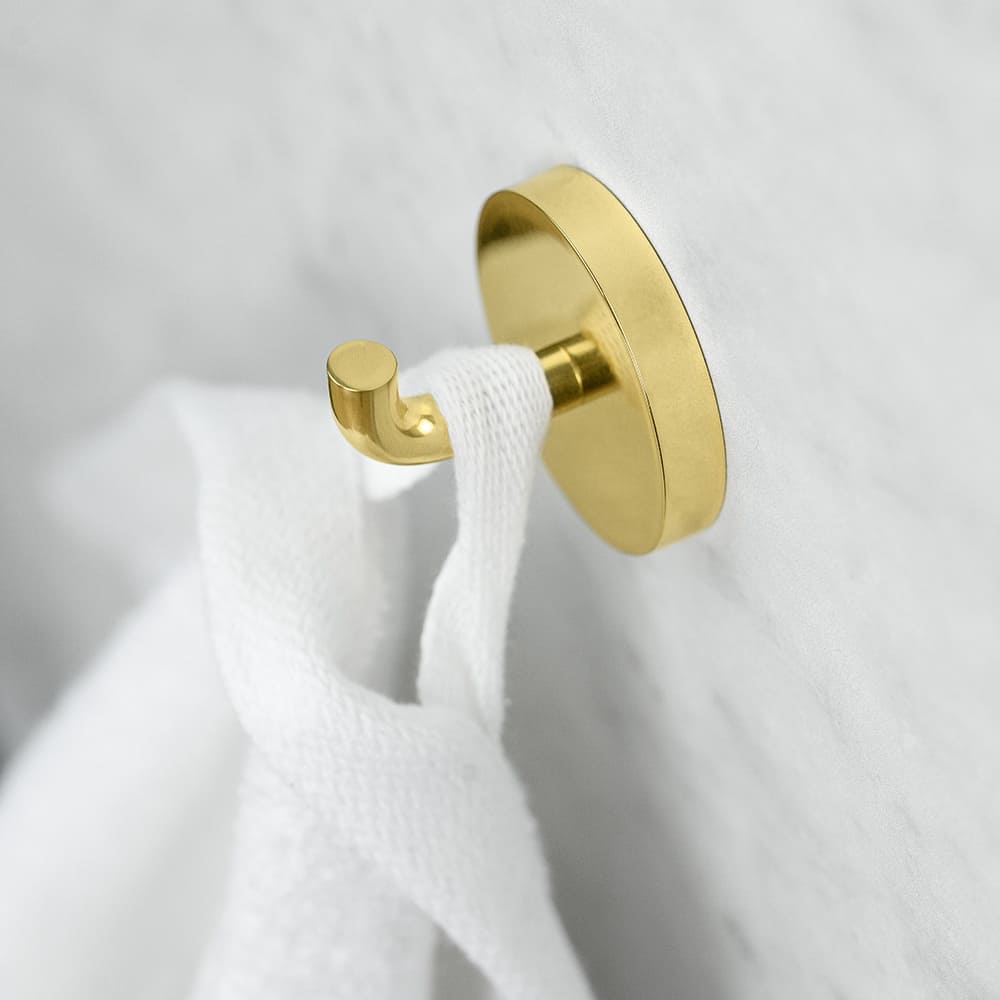 Single Hook Calm - Polished Brass