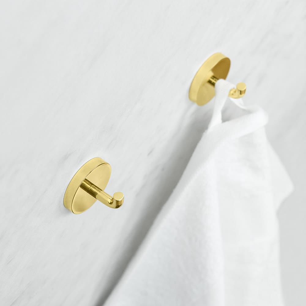 Single Hook Calm - Polished Brass