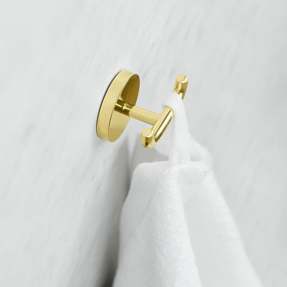 Double Hook Calm - Polished Brass