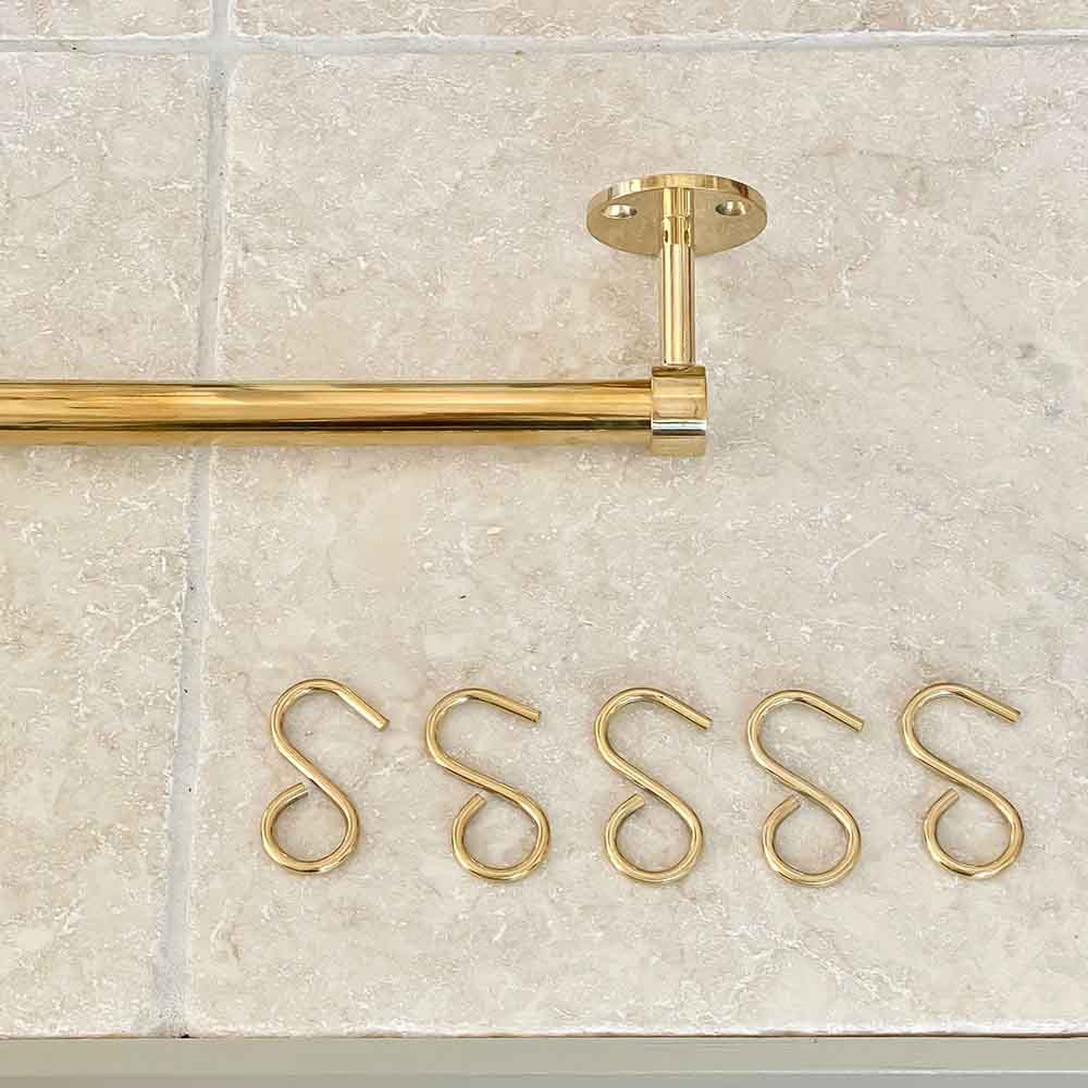 Hook Aveny - 5-p - Polished Untreated Brass