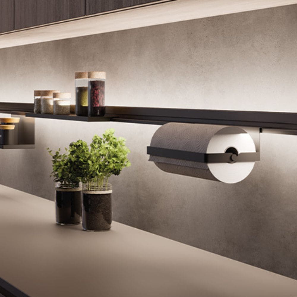 Kitchen Roll Holder Systema - 300mm - Matte Black