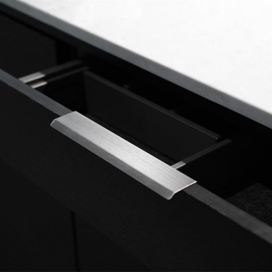 Edge Pull Handle Curve - Stainless Steel Finish