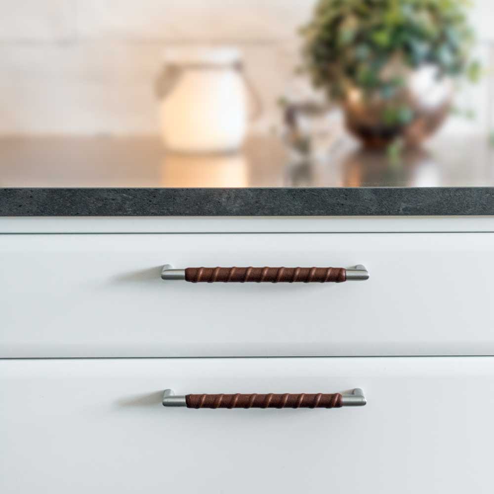 Handle Norma 12 - Stainless Steel/Brown Leather