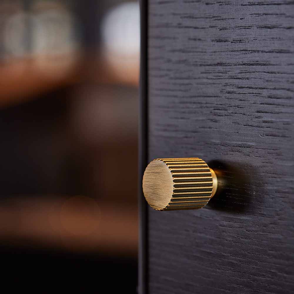 Cabinet Knob Helix Stripe - Antique Bronze