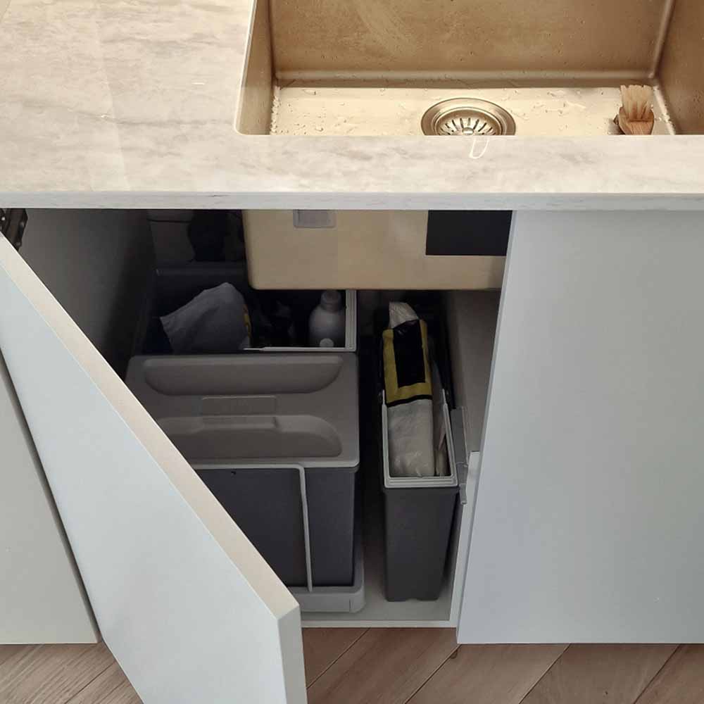 Kitchen Recycling Bin - Select 2 - Silver